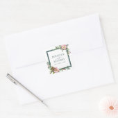 冬の水の色クリスマスバラグリーン スクエアシール (封筒)