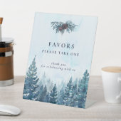 冬の水の色パインツリーフォレスト結婚式の引き出物 台座サイン (インサイチュ)