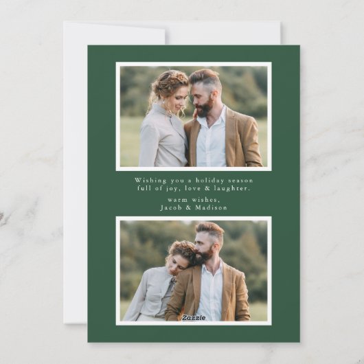 冬の水の色ホリーベリーと緑3の写真 シーズンカード (裏面)