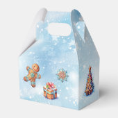 冬の水の色メリークリスマスベビーシャワー フェイバーボックス (裏面サイド)