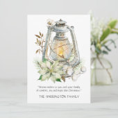 冬の水の色ランタン雪クリスマスカード (スタンド正面)