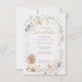 冬の水彩くまベイビーシャワー 招待状 (正面)