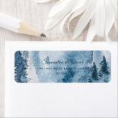 冬の水彩の森&ネイビーブルー&ホワイトラベル ラベル (インサイチュ)