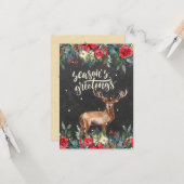 冬の水彩の花 | 季節の挨拶 カード (正面/裏面インサイチュ)