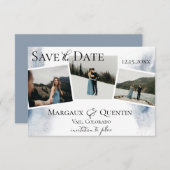 冬の水彩ウォッシュ写真 保存日 案内状 (正面/裏面)