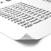 冬の水彩フローラ結婚のシーティングバイテーブル ポスター (角)