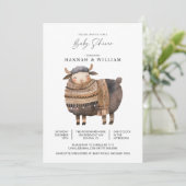 冬の水彩ベイビーシャワー 招待状 (スタンド正面)