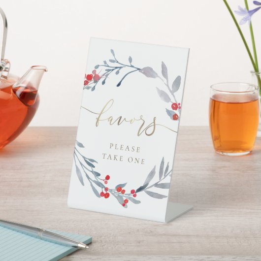 冬の水彩リースペデスタル標識 台座サイン (インサイチュ)