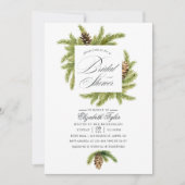 冬の水彩松のブライダルシャワー招待状 招待状 (正面)