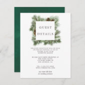 冬の水彩松の結婚式ゲスト詳細 エンクロージャーカード (正面/裏面)