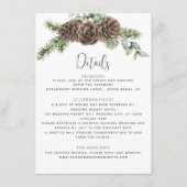 冬の水彩松ぼっくりウェディング詳細 エンクロージャーカード (正面)