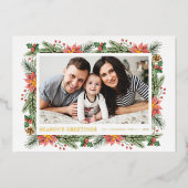 冬の水彩植物学期のご挨拶 箔シーズンカード (正面)