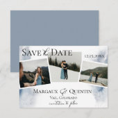 冬の水彩画ウォッシュ写真 保存日 案内状 (正面/裏面)