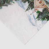 冬の水彩画山場面の国教会 薄葉紙 (詳細)