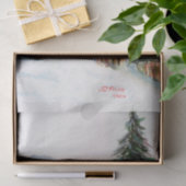 冬の水彩画山場面の国教会 薄葉紙 (ギフト)