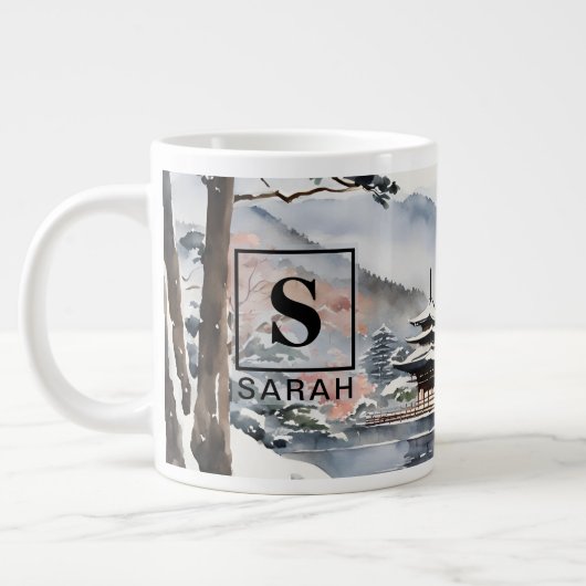 冬の水彩画　京都・エレガント - マグカップ (左)