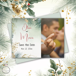 冬の水彩緑 ポストカード