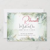 冬の水彩緑 招待状 (正面)