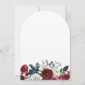 冬の水彩花のエレガントなブライダルシャワー 招待状 (裏面)