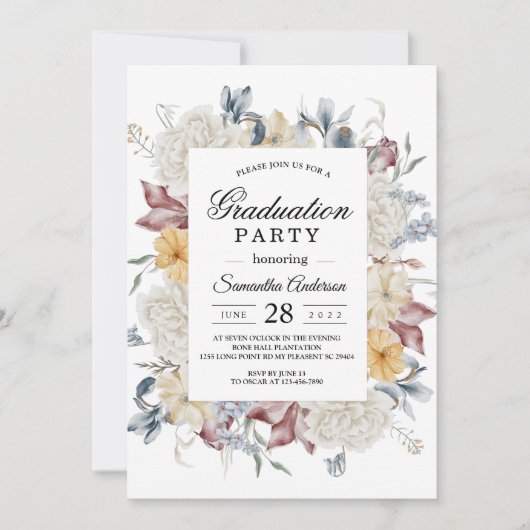 冬の水彩花 招待状 (正面)