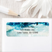 冬の水彩雪の森パイン結婚ズ ラベル (インサイチュ)