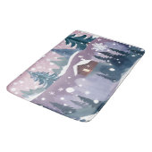 冬の水彩雪小屋 バスマット (アングル)
