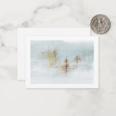 冬の水彩風景のメモカード ノートカード (正面/裏面インサイチュ)