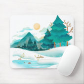 冬の水彩風景 マウスパッド (マウス)