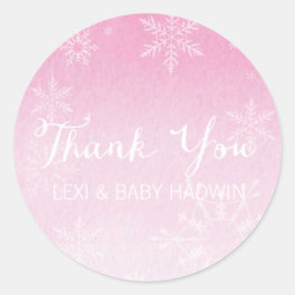 冬の水彩 |女の子の赤ちゃんシャワーお気に入りシール ラウンドシール