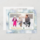 冬の水彩 | 2フォトクリスマス シーズンカード (正面/裏面)