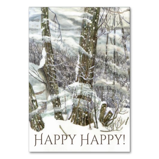 冬の水絵画柱 テーブルナンバー (正面)