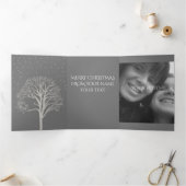 冬の水絵画柱 三つ折りクリスマスカード (内部)