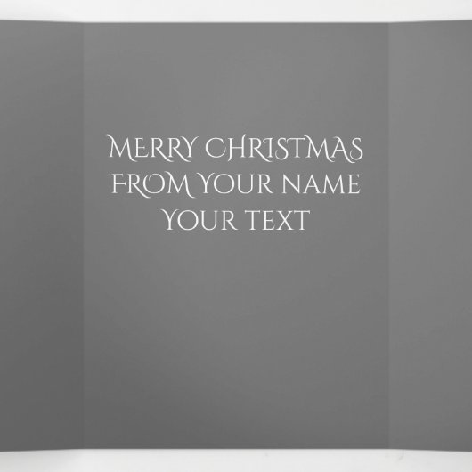 冬の水絵画柱 三つ折りクリスマスカード (内部中)