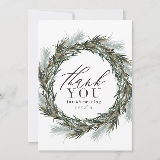 冬の水色の植物性の赤ちゃん感謝していシャワーあなた (正面)