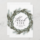 冬の水色の植物性の赤ちゃん感謝していシャワーあなた (正面/裏面)