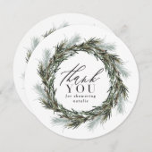 冬の水色の植物性の赤ちゃん感謝していシャワーあなた (正面/裏面)