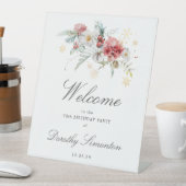 冬の水色の花70th誕生日へようこそ 台座サイン (インサイチュ)