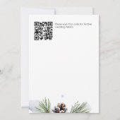 冬の水色の雪の松の日付を保存 セーブザデート (裏面)