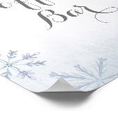 冬の水色コーヒーバー標識 ポスター (角)