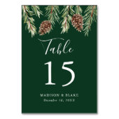 冬の水色パインコーングリーン結婚ズ テーブルナンバー (裏面)