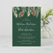 冬の水色パインコーングリーン結婚ズ 招待状 (スタンド正面)