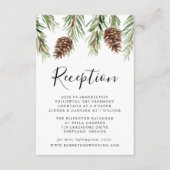 冬の水色ピネコーンウェディングレセプション エンクロージャーカード (正面)