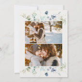 冬の水色フローラクリスマスフォト シーズンカード (裏面)