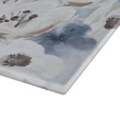 冬の水色フローラモノグラムパーソナライズされた カッティングボード (角)