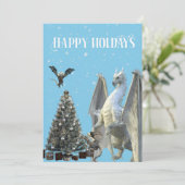 冬の氷のドラゴン　クリスマス　ハッピーホリデー シーズンカード (スタンド正面)