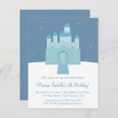 冬の氷の宮殿 プリンセス誕生日パーティー 招待状 (正面/裏面)