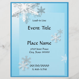 冬の氷の雪片イベントフライヤー チラシ