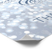 冬の氷の青い結婚式のカードとギフトサイン ポスター (角)