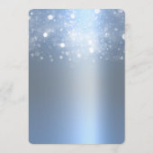 冬の氷の青い銀のきらきらした大晦日 招待状 (裏面)