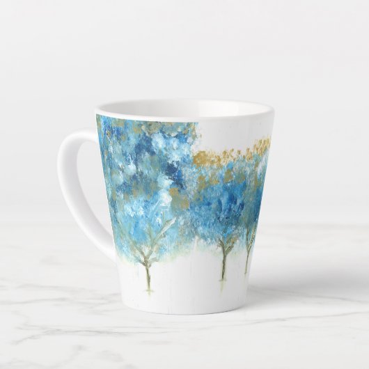 冬の氷河性ブルーコーヒーカップ カフェラテマグ (左アングル)